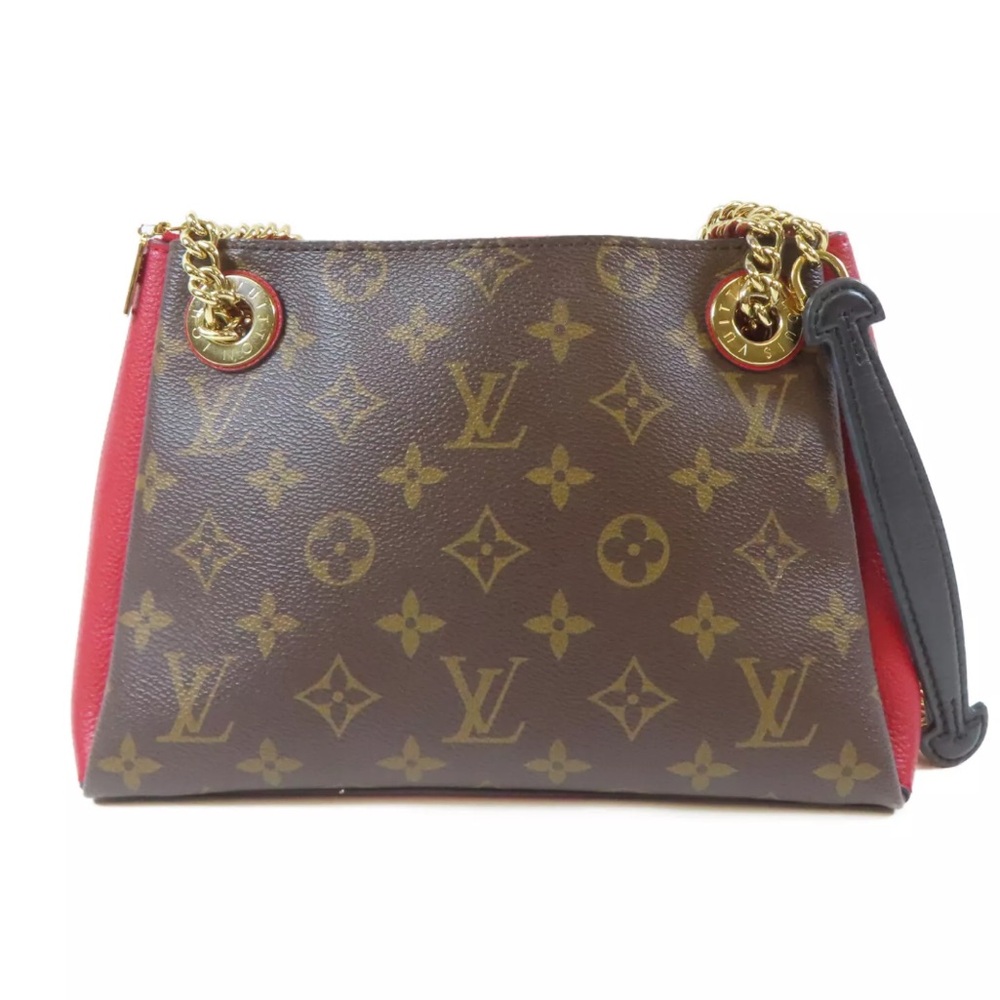 Louis Vuitton Monogram Shoulder Bag with Red Sides and Black Strap